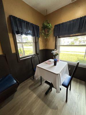 Romantic table for two by the window