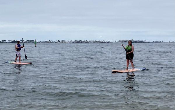 Hubs and I paddling towards each other. He was threatening to knock me over!