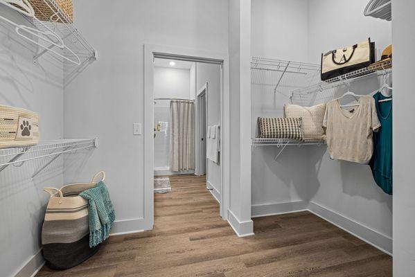 spacious closet with wired shelving