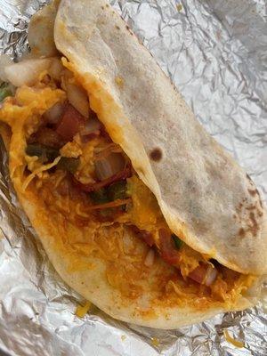 Chillaquilles breakfast taco