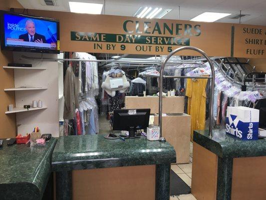 Star one cleaners. Excellent work on time. They take care of clothes like their Owen