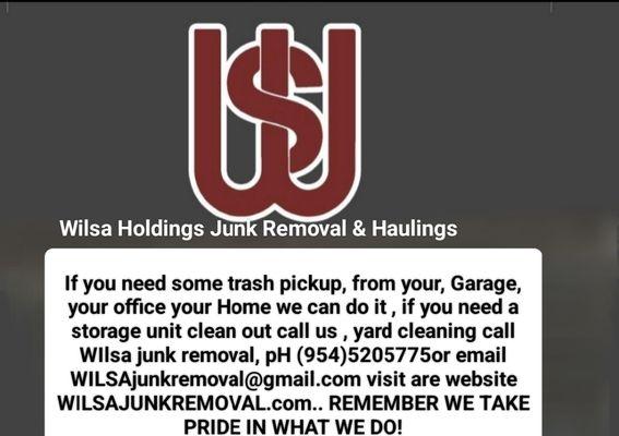 JUNK REMOVAL AND HAULINGS SERVICES.