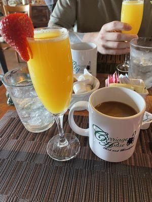 Mimosa and coffee