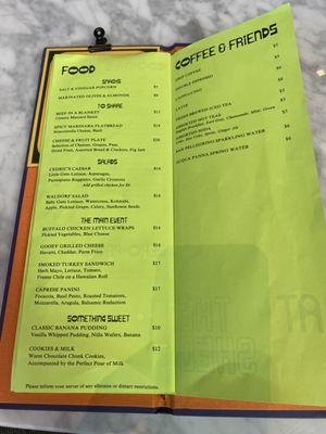 menu