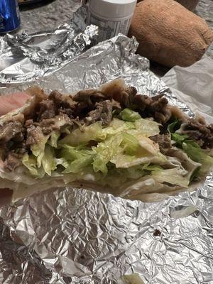 Asada burrito...or better yet, burrito de lechuga