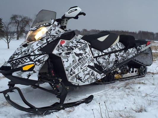 Our own themed snowmobile.