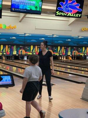 Bowling with family