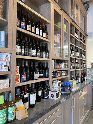 Retail area with wines and other provisions