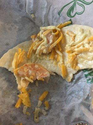 Poorly cooked shrimp