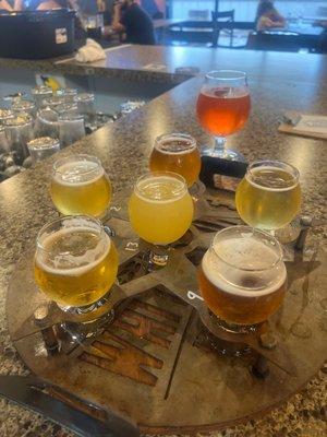 A flight of our choosing and the Watermelon beer.