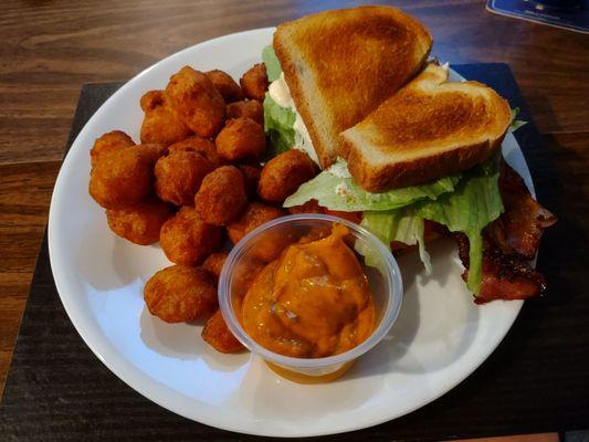 Sweet & Hot BLT with curds. Amazing.