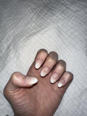 Ombré nails - nude to white