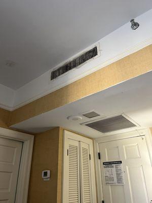 Mold on the vent right above the bed and the smell of the room was intolerable.