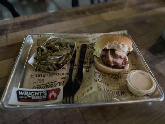 Honey Butter Green Beans & Smoked Chicken Breast Sandwich