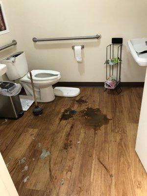 This is how they left our bathroom!!! Absolutely disgusting  was told he was coming back to get shop vac then never came back!