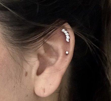 Helix cartilage piercings