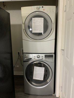 Used washer and dryer.