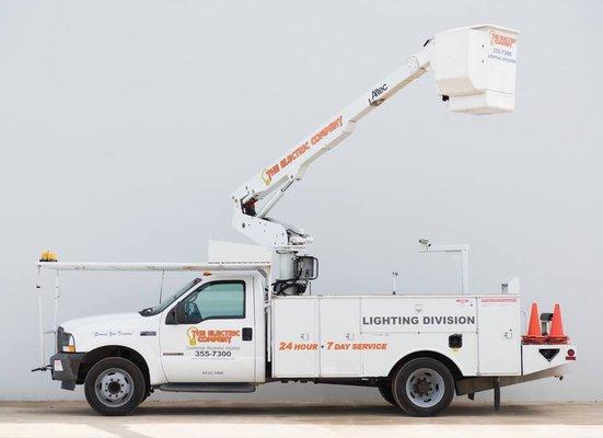 Our bucket truck can help get to hard to reach places!