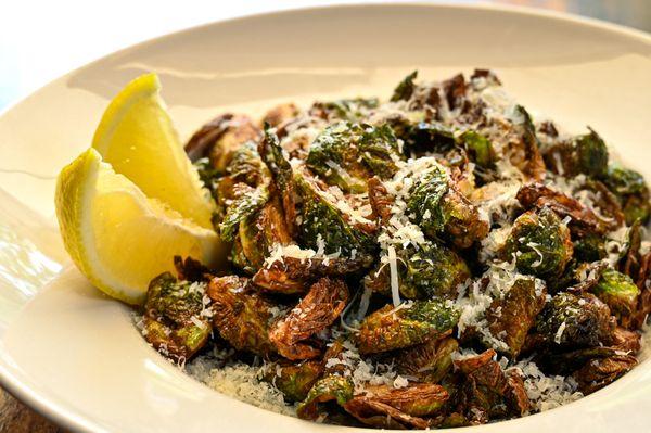 Crispy Fried Brussels Sprouts with Lemon & Grana