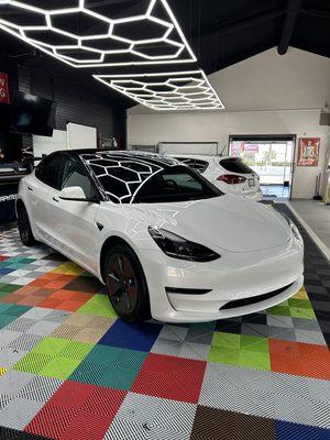 2023 Tesla Model 3: Full service! Ceramic tint, paint correction, ceramic coating, and partial front PPF to protect from road debris!