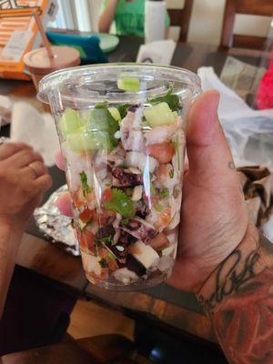 Small portion of dry ceviche for $18