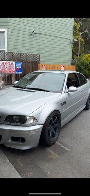 E46 m3 in for smog check, coolant leaks and idler pulley.