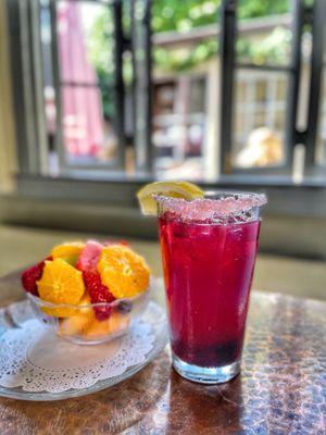 Ohlalliberry margarita and fruit bowl