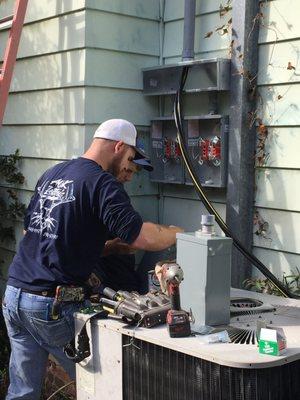 Ben and Brent are replacing the service on this home.