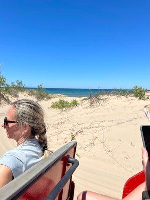 View of the dunes from Mac Wood's Dune Rides!