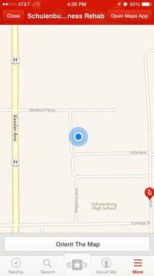 This is the actual map location of the fitness center.