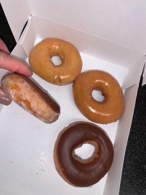 Original and chocolate glazed.