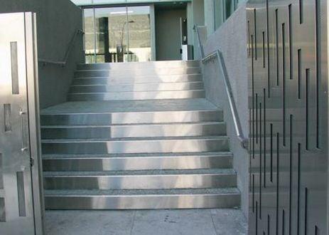 Stair treads and gates in Hollywood.