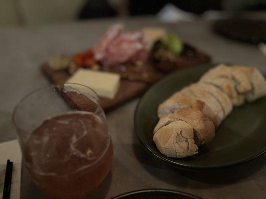 Fuzzy pic of a charcuterie board