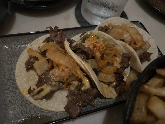 Rib eye tacos