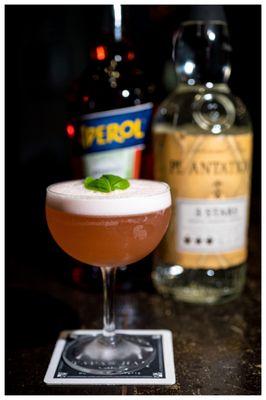 Berry White - Rum, Aperol, Lemon, Strawberry, Egg White, Ginger, Basil