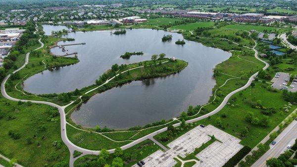 Aerial view,, facing southwest