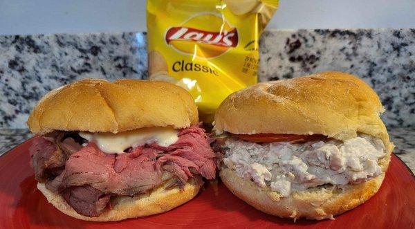 Fresh Roast Beef and Fresh Chicken Salad