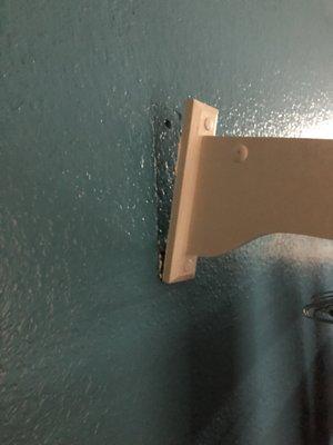 hanger rack is not even screwed into the wall