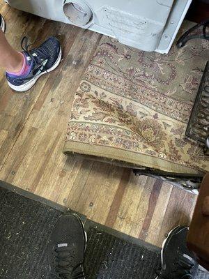 The expensive oriental rug they damaged