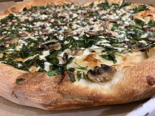 Spinach, Garlic And Mushroom Pizza...