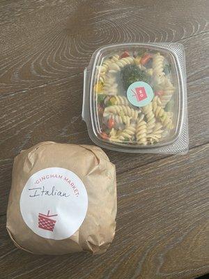 Italian Sandwich and Pasta Salad