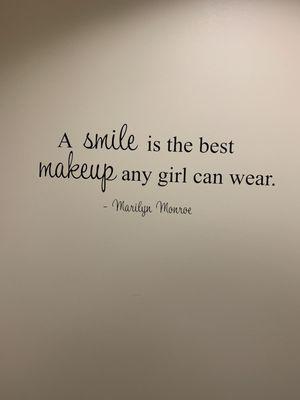 Dressing room wall