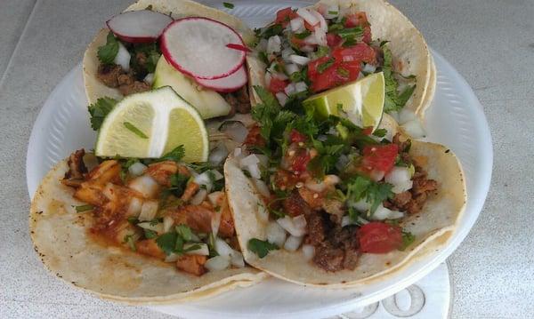 Street tacos...lengua, buche, asada and tripas!!  I ain't scared of no parts...