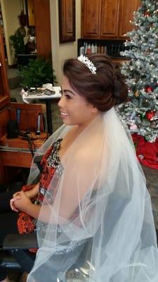 Hair and makeup on my winter bride