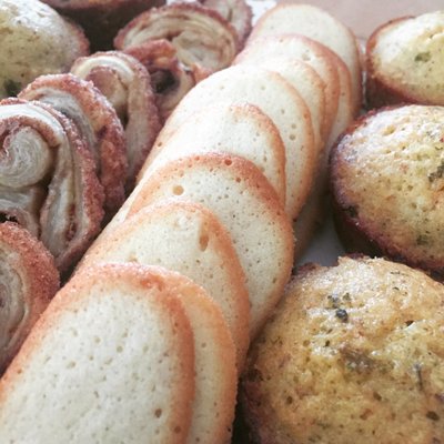 French Cookies package with Palmiers(ears elephants, condat and Vanilla langue de chat(cat's tongue)