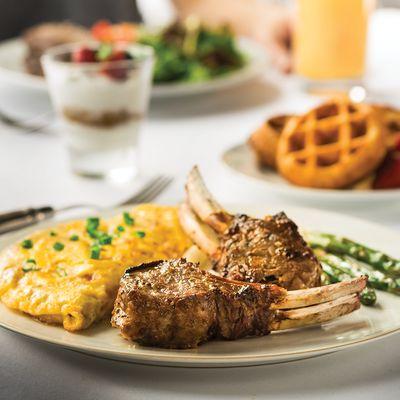 Omelet, Lamb Chop, Waffle