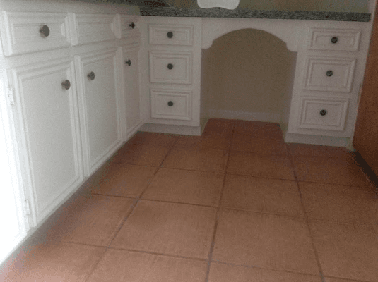 bathroom cabinets after painting