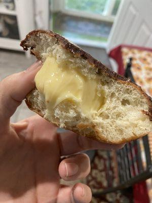 Generous custard filling in this Fancy Boston Cream