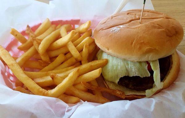 Standard burger and fries. Very good.