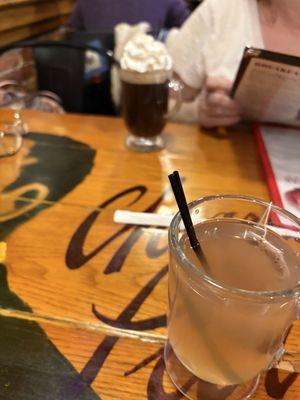 Hot toddy  And almond mocha coffee